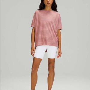 lululemon athletica Pink Striped Short Sleeve Tee, Size 10